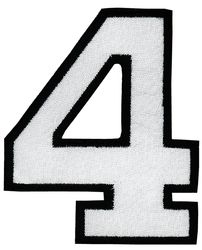 Nažehľovacie vyšívané čísla - štvorka biela výška 8 cm